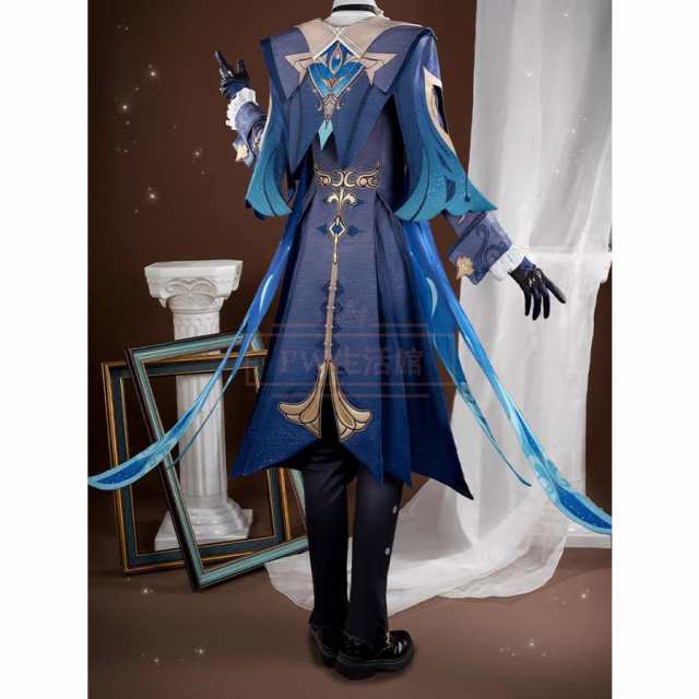 原神 げんしん 風 ヌヴィレット Neuvillette コスプレ衣装 ウィッグ 靴